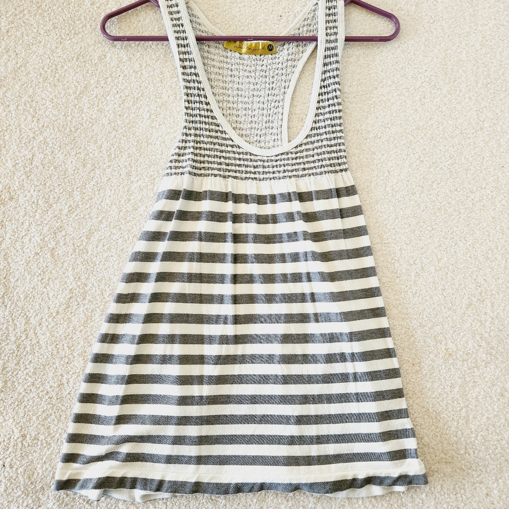 Grey and white tank top from Weatherproof